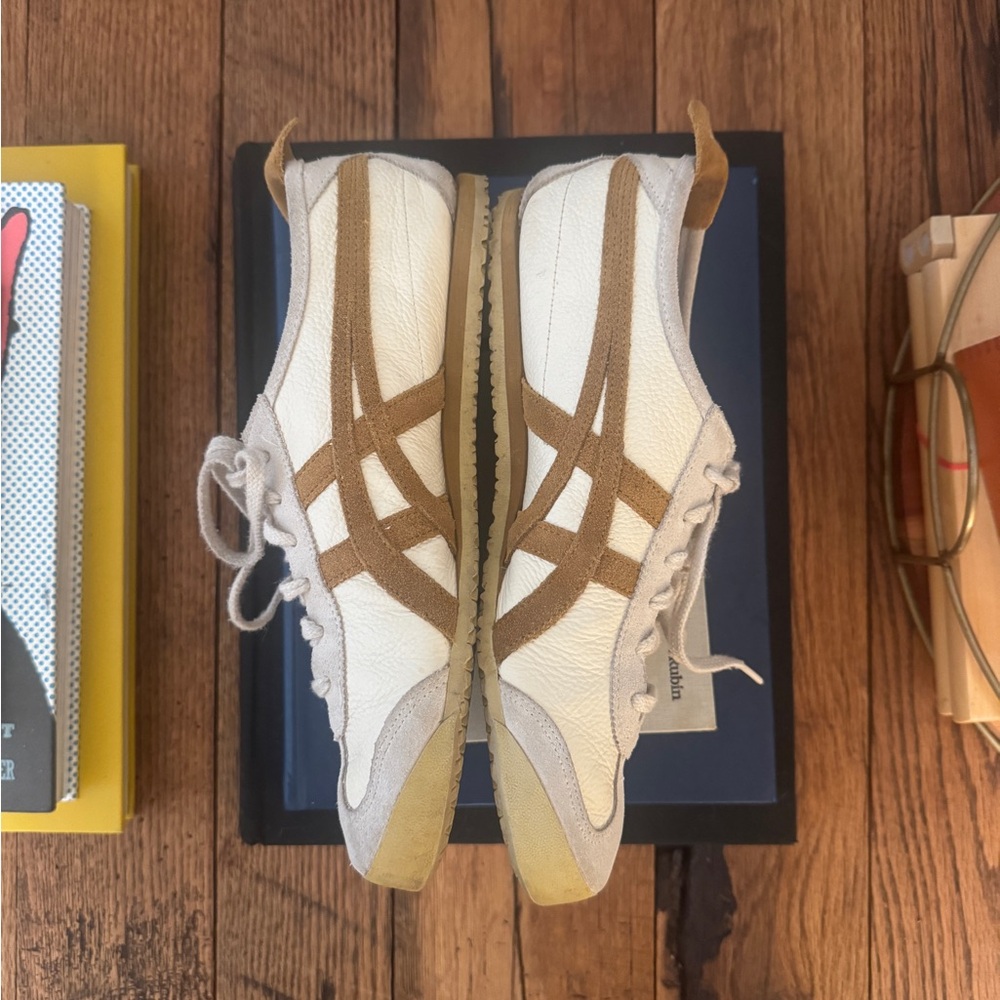 Onitsuka Tiger by Asics White and Tan Athletic Shoes